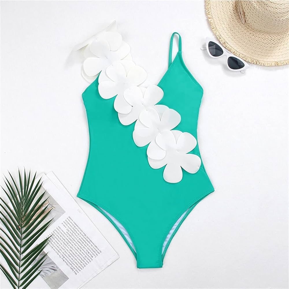 NWT White Flower Power Swimsuit, One Piece Swimsuit In Beautiful Tiffany Color!
